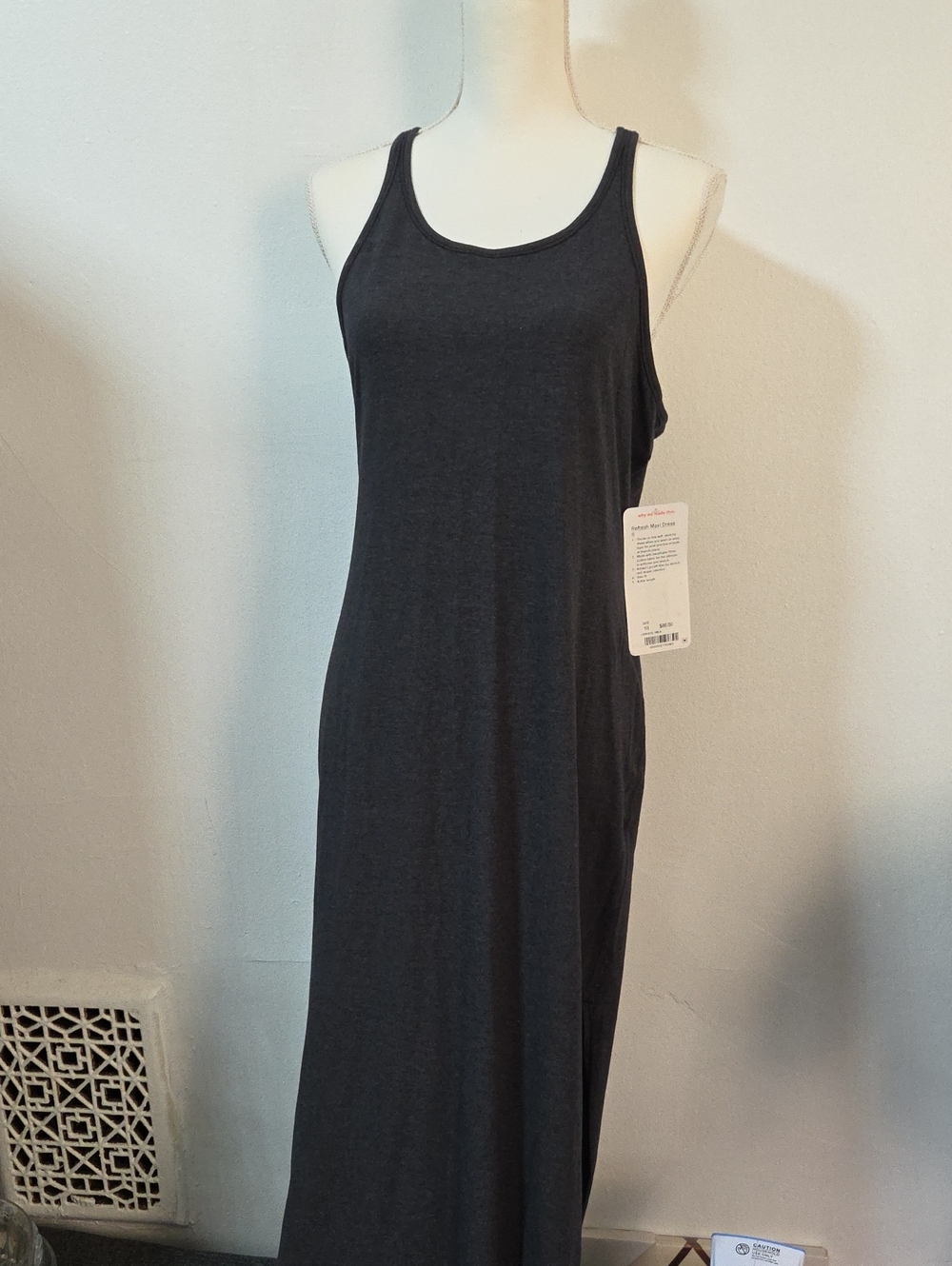 Lululemon Refresh MAXI TANK DRESS Charcoal GREY SIZE 10 NWT